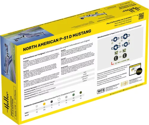 Heller P-51 Mustang 1:72 Starter Kit repülőgép makett – Heller H56268