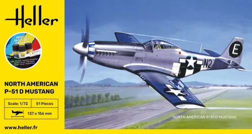 Heller P-51 Mustang 1:72 Starter Kit repülőgép makett – Heller H56268