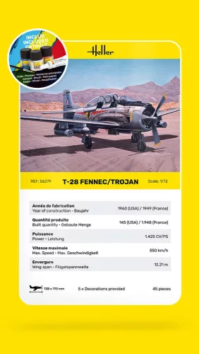 Heller T-28 Fennec / Trojan 1:72 Starter Kit repülőgép makett – Heller H56279