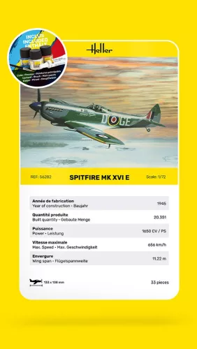Heller Spitfire 1:72 Starter Kit repülőgép makett – Heller H56282