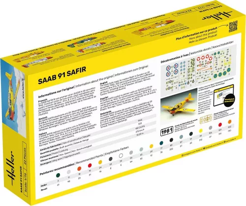 Heller SAFIR 91 1:72 Starter Kit repülőgép makett – Heller H56287