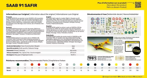 Heller SAFIR 91 1:72 Starter Kit repülőgép makett – Heller H56287