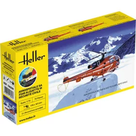 Heller Alouette III Sécurité Civile 1:72 Starter Kit helikopter makett – Heller H56289