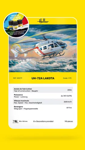 Heller UH-72A Lakota 1:72 Starter Kit helikopter makett – Heller H56379