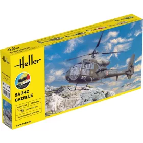 Heller SA 342 Gazelle 1:48 Starter Kit helikopter makett – Heller H56486