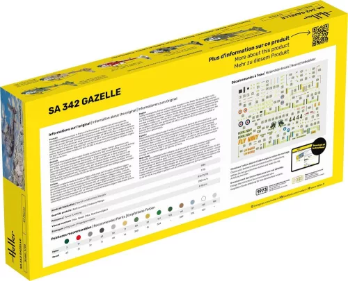 Heller SA 342 Gazelle 1:48 Starter Kit helikopter makett – Heller H56486