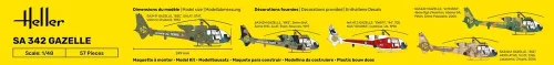 Heller SA 342 Gazelle 1:48 Starter Kit helikopter makett – Heller H56486