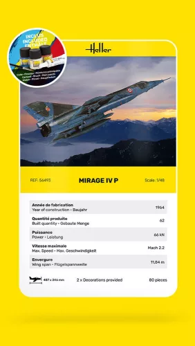 Heller Mirage IV P 1:48 Starter Kit repülőgép makett – Heller H56493