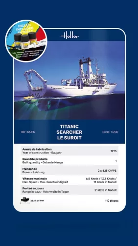Heller Titanic Searcher "Le Suroit" 1:200 Starter Kit hajómakett – Heller H56615