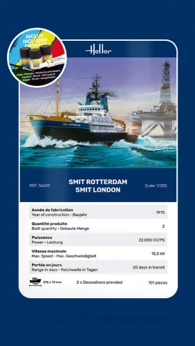 Heller Smit Rotterdam / Smit London 1:200 Starter Kit hajómakett – Heller H56620