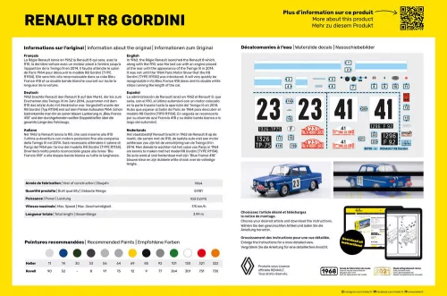 Heller Renault R8 Gordini 1:24 Starter Kit autómakett – Heller H56700