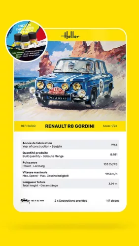 Heller Renault R8 Gordini 1:24 Starter Kit autómakett – Heller H56700