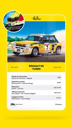 Heller Renault R5 Turbo 1:24 Starter Kit autómakett – Heller H56717