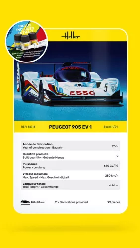 Heller Peugeot 905 EV 1 1:24 Starter Kit autómakett – Heller H56718
