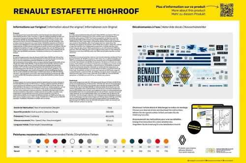 Heller Renault Estafette Highroof 1:24 Starter Kit haszonjármű makett – Heller H56740
