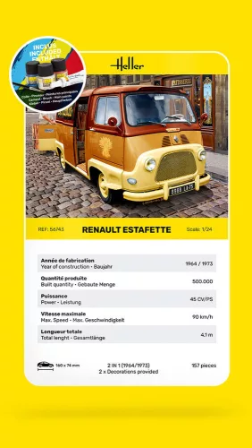 Heller Renault Estafette 1:24 Starter Kit teherautó makett – Heller H56743