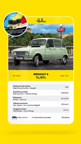 Heller Renault 4TL/GTL 1:24 Starter Kit autómakett – Heller H56759
