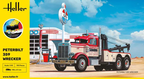 Heller Peterbilt 359 Wrecker 1:43 Starter Kit teherautó makett – Heller H56794