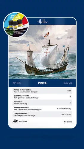 Heller Pinta 1:75 Starter Kit vitorláshajó makett – Heller H56816