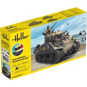 Heller M4A2 Sherman "Division Leclerc" 1:72 Starter Kit harcjármű makett – Heller H56894