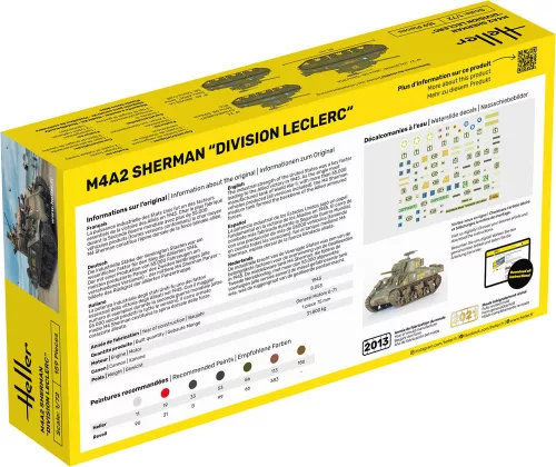 Heller M4A2 Sherman "Division Leclerc" 1:72 Starter Kit harcjármű makett – Heller H56894