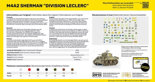 Heller M4A2 Sherman "Division Leclerc" 1:72 Starter Kit harcjármű makett – Heller H56894