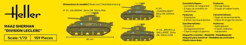 Heller M4A2 Sherman "Division Leclerc" 1:72 Starter Kit harcjármű makett – Heller H56894
