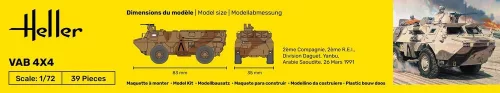 Heller VAB 4x4 1:72 Starter Kit harcjármű makett – Heller H56898