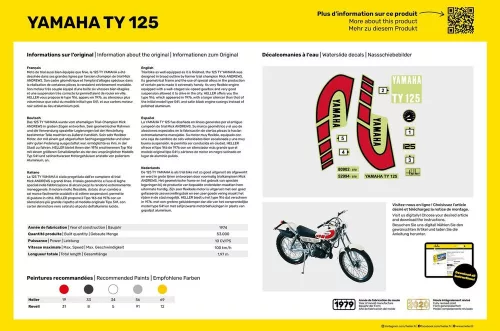 Heller Yamaha TY 125 1:8 Starter Kit motorkerékpár makett – Heller H56902