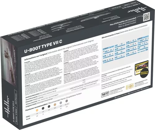 Heller U-Boot Type VII C 1:400 Starter Kit tengeralattjáró makett – Heller H57002
