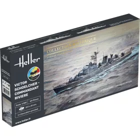 Heller Victor Schoelcher - Commandant Riviere 1:400 Starter Kit hadihajó makett – Heller H57015