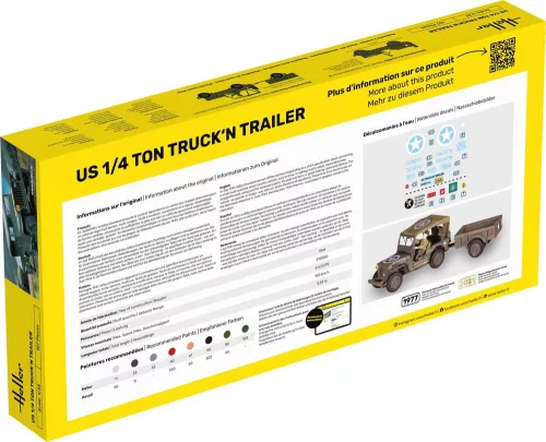 Heller amerikai 1/4 tonnás terepjáró és utánfutó 1:35 Starter Kit makett – Heller H57105