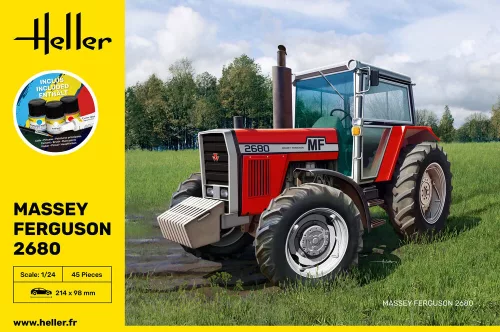 Heller Massey Ferguson 2680 1:24 Starter Kit mezőgazdasági jármű makett – Heller H57402