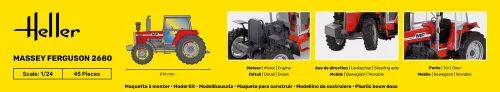 Heller Massey Ferguson 2680 1:24 Starter Kit mezőgazdasági jármű makett – Heller H57402