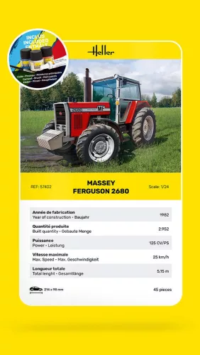 Heller Massey Ferguson 2680 1:24 Starter Kit mezőgazdasági jármű makett – Heller H57402