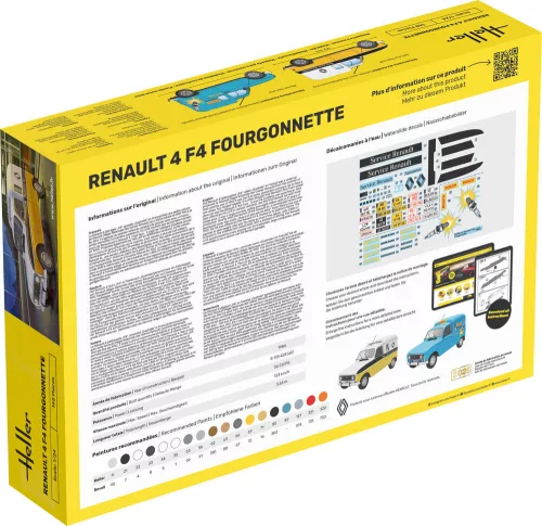 Heller Renault 4 F4 Fourgonette 1:24 Starter Kit haszonjármű makett – Heller H58700