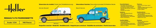 Heller Renault 4 F4 Fourgonette 1:24 Starter Kit haszonjármű makett – Heller H58700