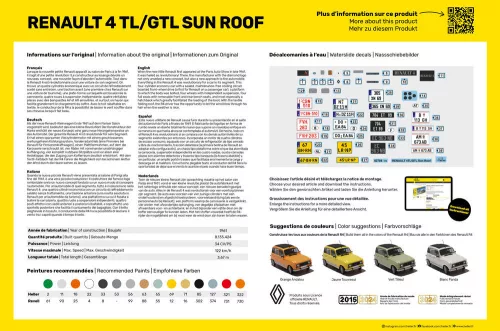 Heller Renault 4 TL/GTL Sun Roof 1:24 Starter Kit autómakett – Heller H58704