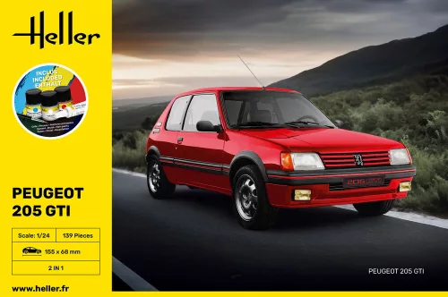 Heller Peugeot 205 GTI 1:24 Starter Kit autómakett – Heller H58705