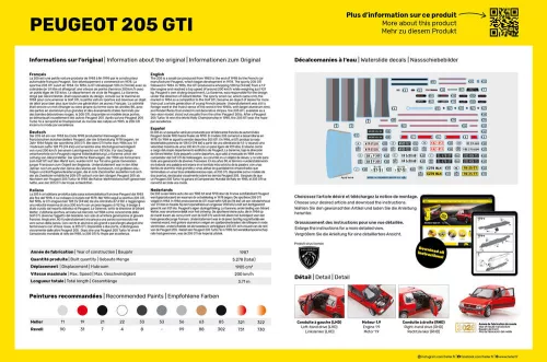 Heller Peugeot 205 GTI 1:24 Starter Kit autómakett – Heller H58705