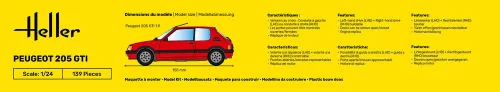 Heller Peugeot 205 GTI 1:24 Starter Kit autómakett – Heller H58705