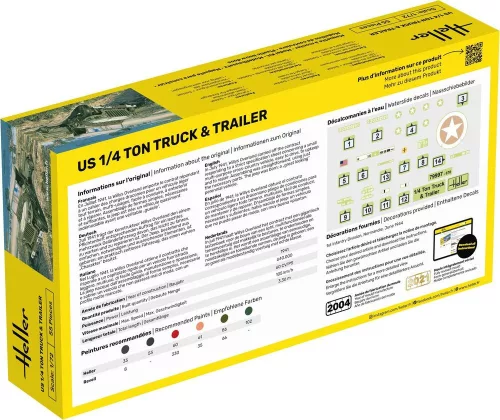 Heller amerikai 1/4 tonnás terepjáró és utánfutó 1:72 makett – Heller H79997