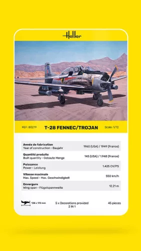 Heller T-28 Fennec / Trojan 1:72 repülőgép makett – Heller H80279