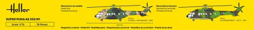 Heller Super Puma AS 332 M1 1:72 helikopter makett – Heller H80367