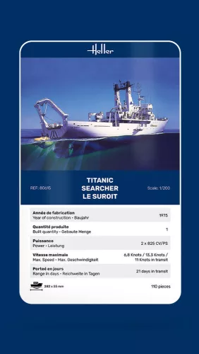 Heller Titanic Searcher "Le Suroit" 1:200 hajómakett – Heller H80615