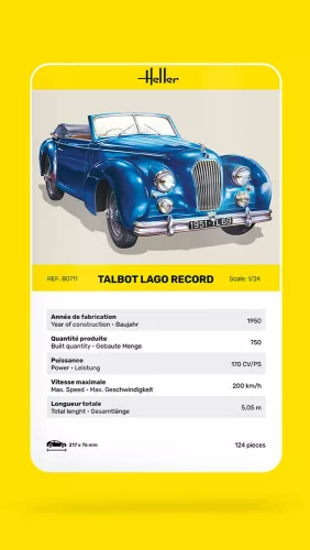 Heller Talbot Lago Record 1:24 autómakett – Heller H80711