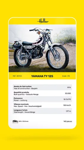 Heller Yamaha TY 125 1:8 motorkerékpár makett – Heller H80902
