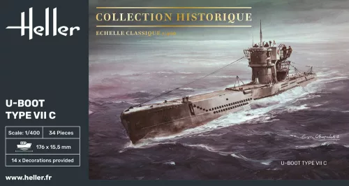 Heller U-Boot Type VII C 1:400 tengeralattjáró makett – Heller H81002