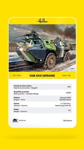 Heller VAB 4x4 Ukraine 1:35 harcjármű makett – Heller H81130