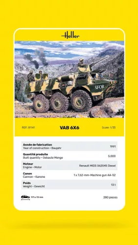 Heller VAB 6x6 1:35 harcjármű makett – Heller H81141